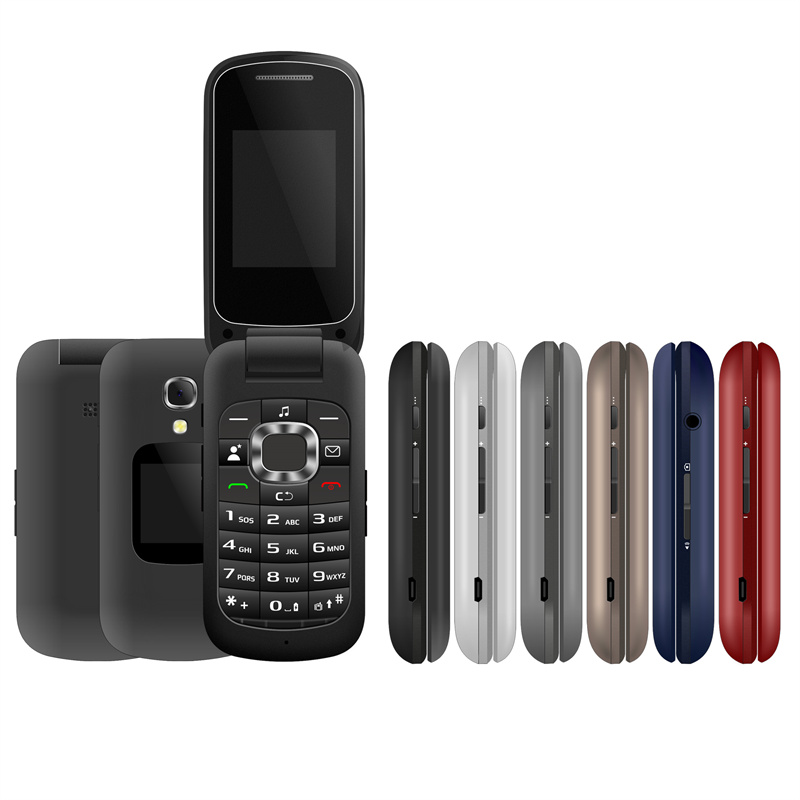 2.0/1.3 Inch 2G CDMA Dual Screen Clamshell Feature Phone with Flashlight and Camera